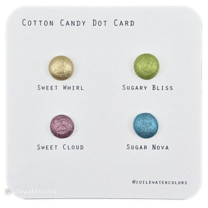 Cotton Candy Dot Card Tester Handmade Chrome Shimmer Holographic Watercolor Paints by iuilewatercolors