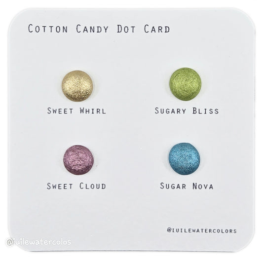 Cotton Candy Dot Card Tester Handmade Chrome Shimmer Holographic Watercolor Paints by iuilewatercolors