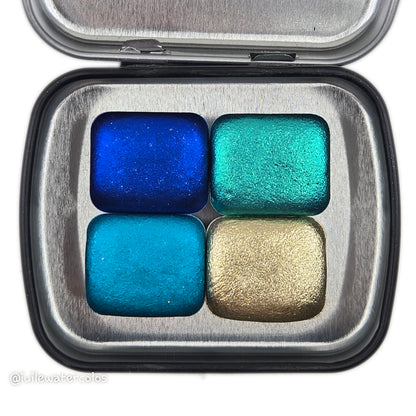 Half Deep Ocean Glow Handmade Christmas Shimmer Watercolor Paints