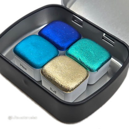 Half Deep Ocean Glow Handmade Christmas Shimmer Watercolor Paints