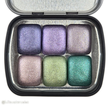 Quarter Petalune [달빛 아래 꽃잎] Set Handmade Shine Chrome Shimmer Watercolor Paints