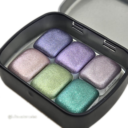 Quarter Petalune [달빛 아래 꽃잎] Set Handmade Shine Chrome Shimmer Watercolor Paints