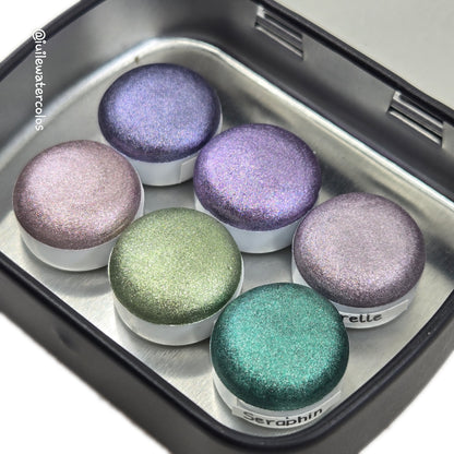Button Petalune [달빛 아래 꽃잎] Set Handmade Shine Chrome Shimmer Watercolor Paints