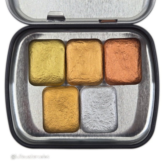 Quarter Extra fine set Metallic Chrome Handmade Watercolor Paints
