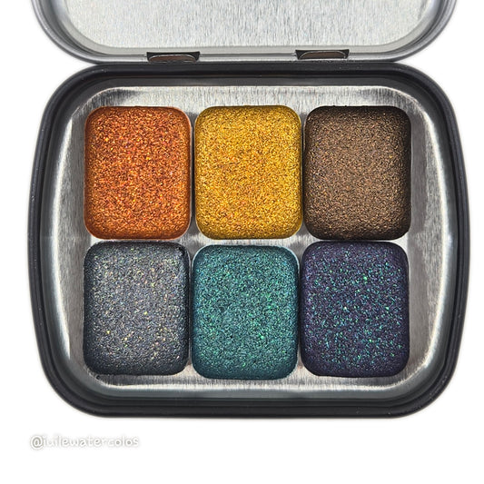 Quarter Halloween 2021 Set Handmade Shimmer Glitter Watercolor Paint