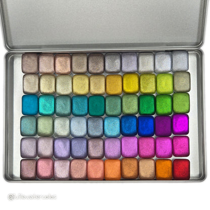 Quarter Christmas 60 set Handmade Shine Chrome Shimmer Watercolor Paints