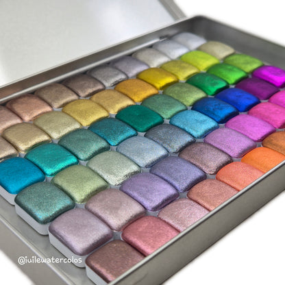 Quarter Christmas 60 set Handmade Shine Chrome Shimmer Watercolor Paints