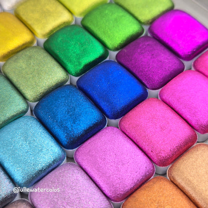 Quarter Christmas 60 set Handmade Shine Chrome Shimmer Watercolor Paints