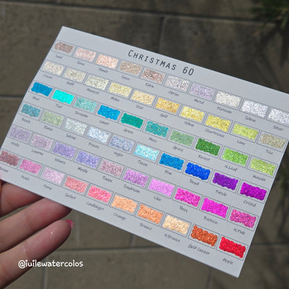 Quarter Christmas 60 set Handmade Shine Chrome Shimmer Watercolor Paints
