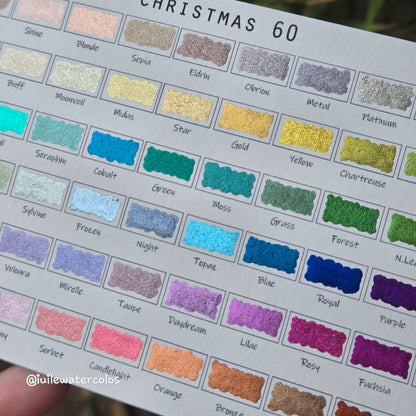Quarter Christmas 60 set Handmade Shine Chrome Shimmer Watercolor Paints