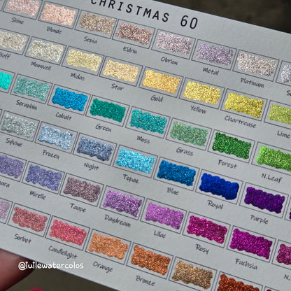 Quarter Christmas 60 set Handmade Shine Chrome Shimmer Watercolor Paints