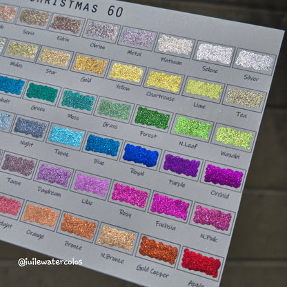 Quarter Christmas 60 set Handmade Shine Chrome Shimmer Watercolor Paints