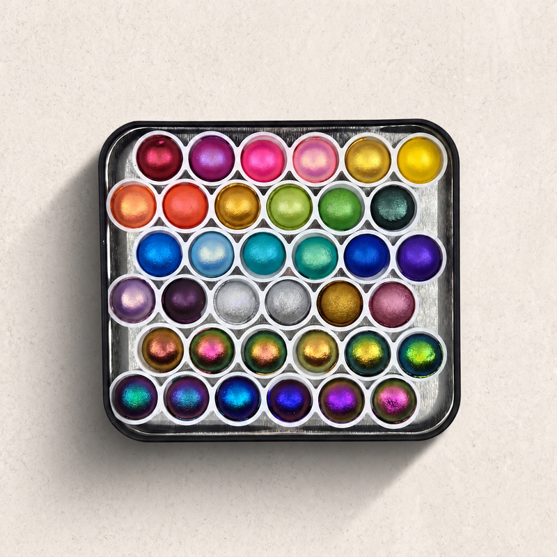 Vol.2 Magical Drop Tiny Sampler set Handmade Shimmer Hologram Color shift Chrome mica Chameleon Watercolor Paint