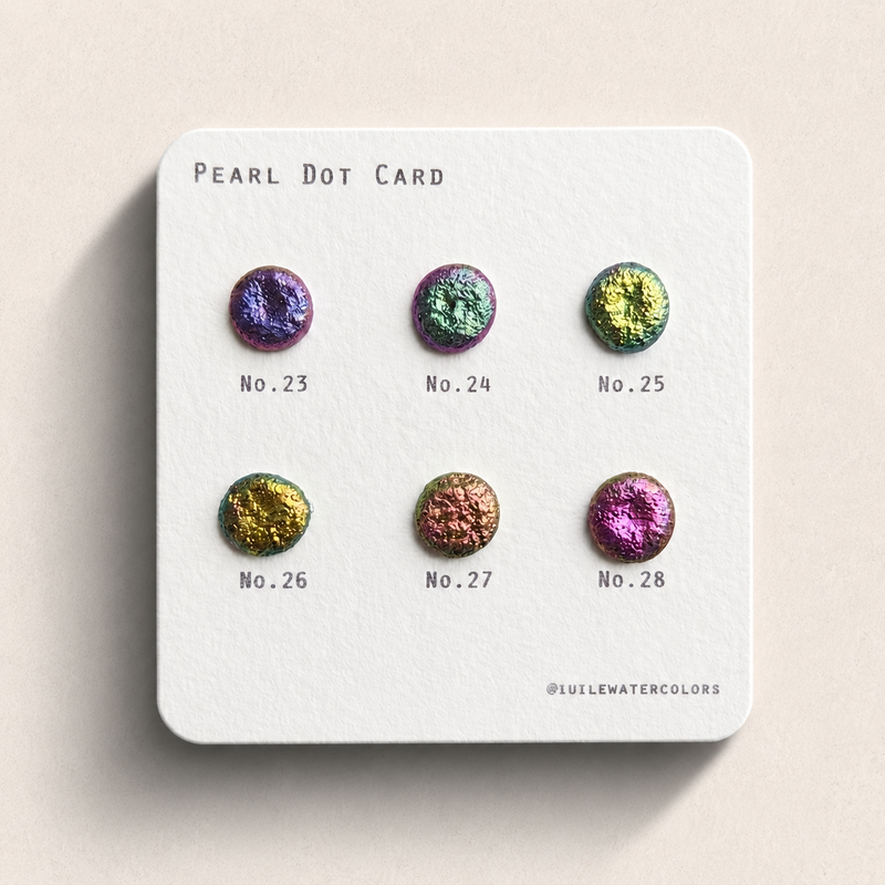 Pearl Dot Card Tester Sampler Watercolor Shimmer Glittery Paints
