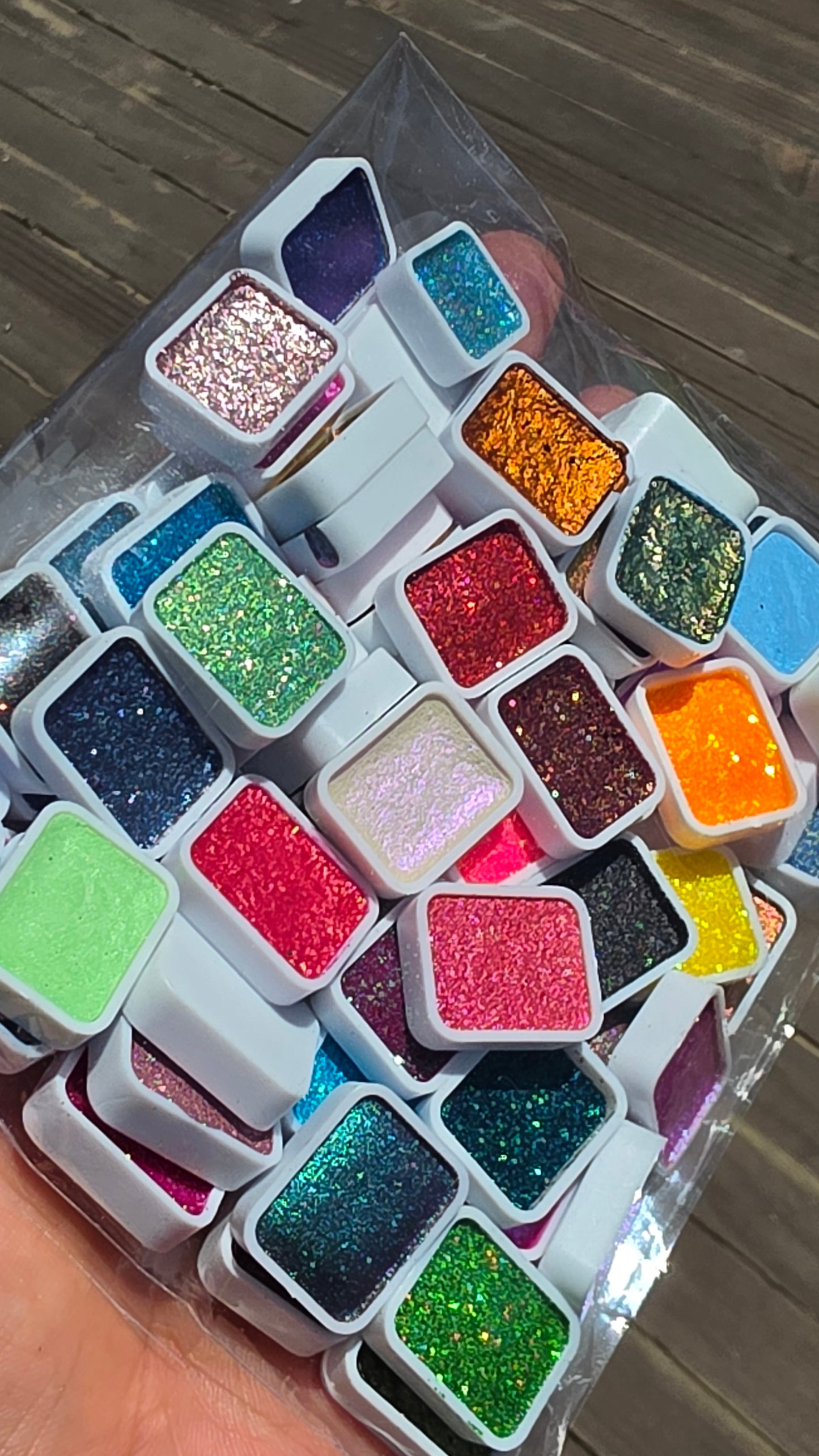Grab Bag 80+ quarter pan Handmade Shimmer Metallic Colorshfit Watercolor Paints By iuilewatercolors
