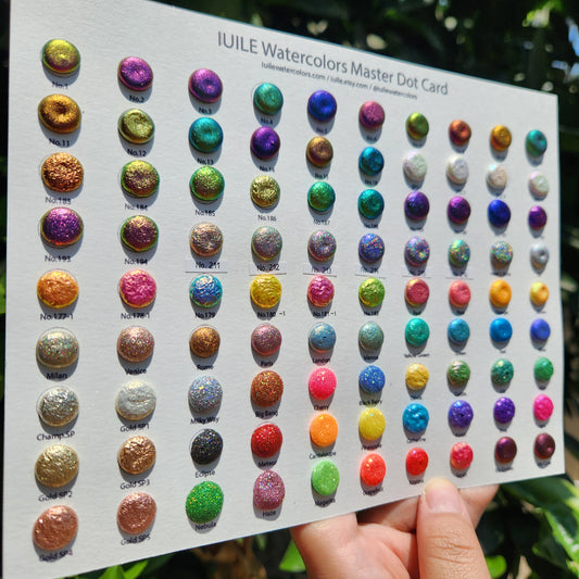 Master Tiny Dot Card Tester Sampler Limited handmade watercolor paints by iuilewatercolors
