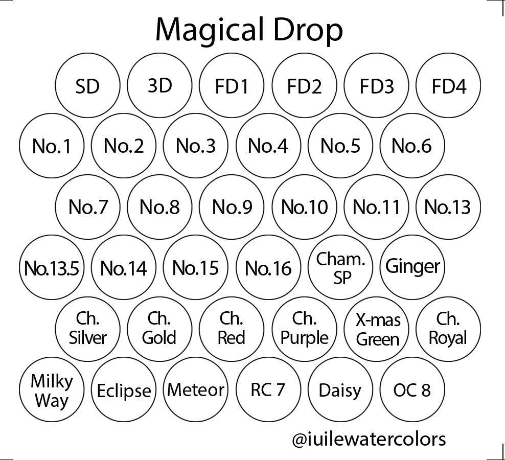 Vol.1 Magical Drop Tiny Sampler set Handmade Shimmer Hologram Color shift Chrome mica Chameleon Watercolor Paint