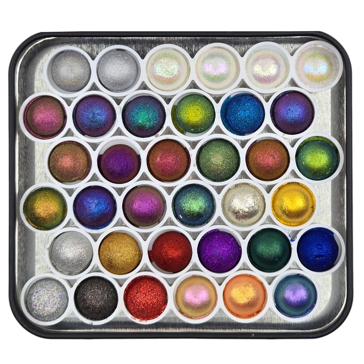 Vol.1 Magical Drop Tiny Sampler set Handmade Shimmer Hologram Color shift Chrome mica Chameleon Watercolor Paint