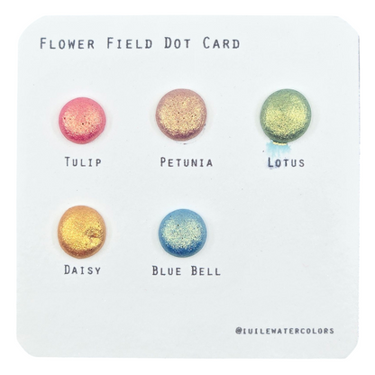 Flower Field Dot Card Handmade Chrome Super Color Shift Shimmer Watercolor Paints by iuilewatercolors