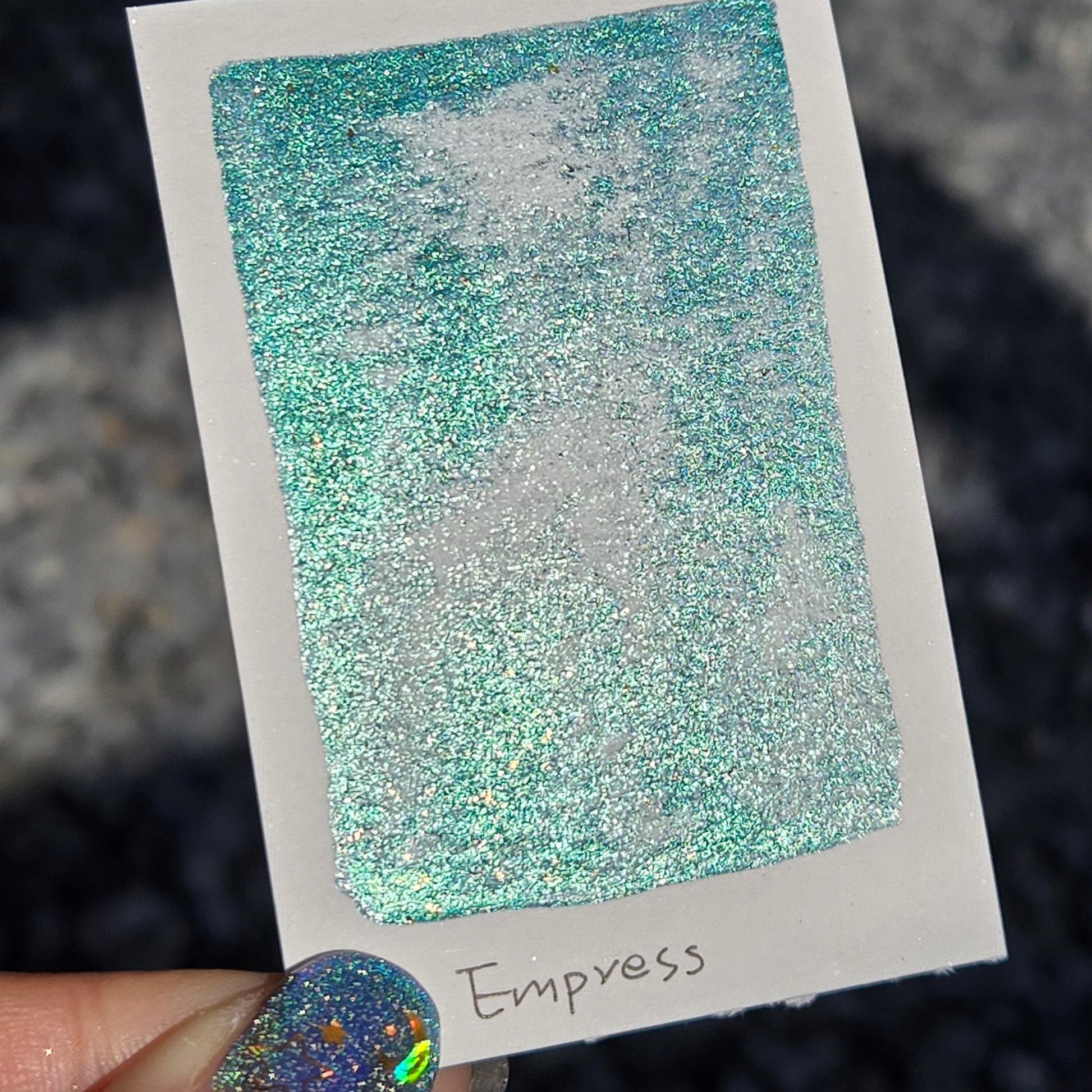 Empress Green Teal Half Pan Handmade Shimmer Watercolor Paints by iuilewatercolors