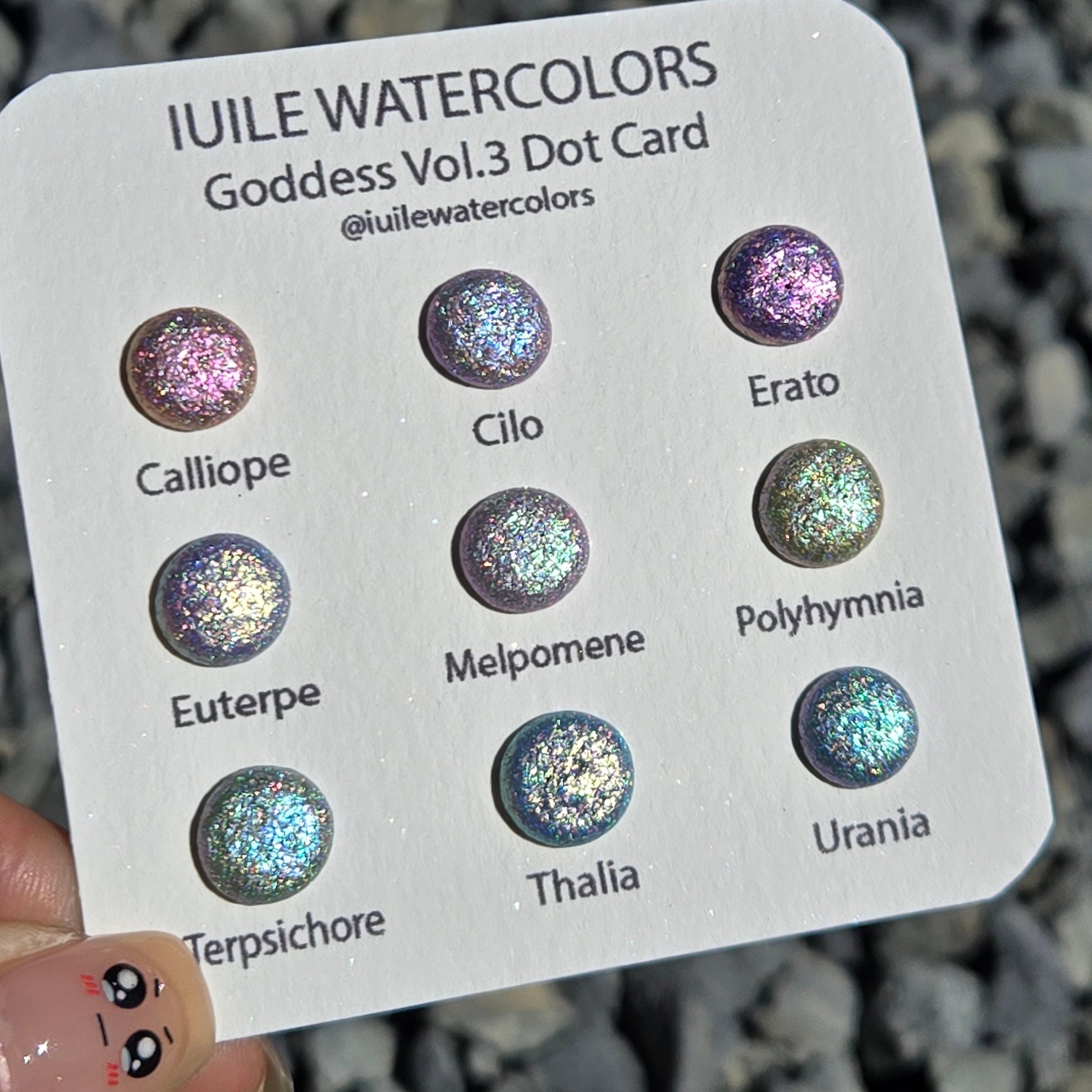 Vol.3 Goddess Dot Card Tester Handmade Super Shift Aurora Shimmer Holographic Watercolor Paints by iuilewatercolors