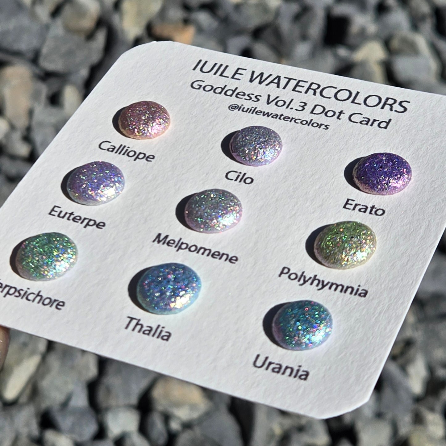 Vol.3 Goddess Dot Card Tester Handmade Super Shift Aurora Shimmer Holographic Watercolor Paints by iuilewatercolors