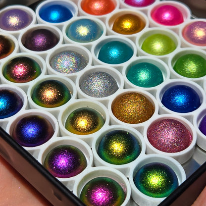 Vol.2 Magical Drop Tiny Sampler set Handmade Shimmer Hologram Color shift Chrome mica Chameleon Watercolor Paint
