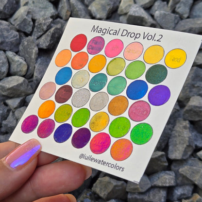 Vol.2 Magical Drop Tiny Sampler set Handmade Shimmer Hologram Color shift Chrome mica Chameleon Watercolor Paint
