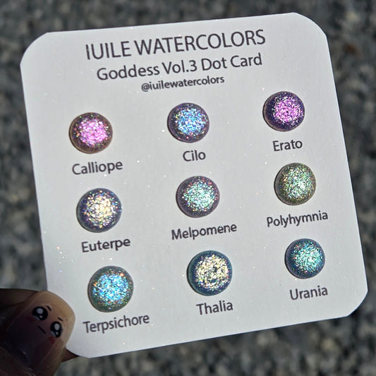 Vol.3 Goddess Dot Card Tester Handmade Super Shift Aurora Shimmer Holographic Watercolor Paints by iuilewatercolors