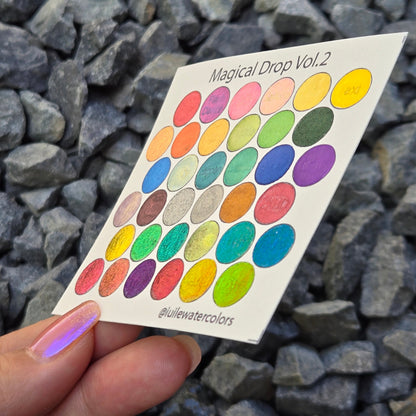 Vol.2 Magical Drop Tiny Sampler set Handmade Shimmer Hologram Color shift Chrome mica Chameleon Watercolor Paint