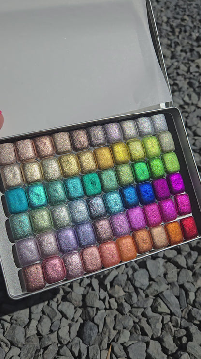 Quarter Christmas 60 set Handmade Shine Chrome Shimmer Watercolor Paints