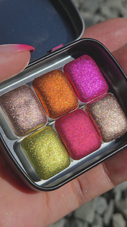 Quarter Winter Garden Set 2024 Christmas New Handmade Chrome Shimmer Watercolor Paints