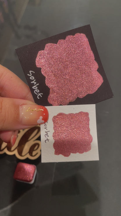 Sorbet Christmas Chrome watercolor paint half pan