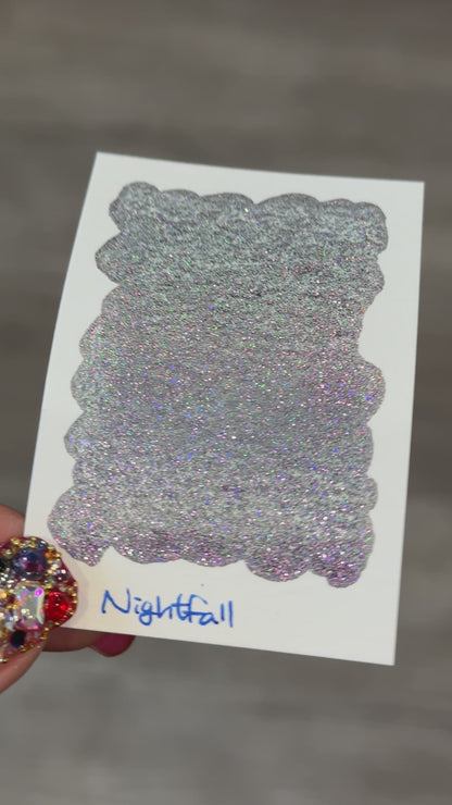 Half Nightfall Night Series Handmade Glittery Hologram shimmer watercolor Paint by iuilewatercolors