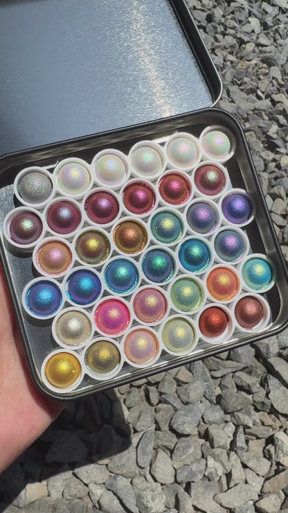 Vol.4 Magical Drop Tiny Sampler Set Christmas Chrome handmade glittery watercolor paints
