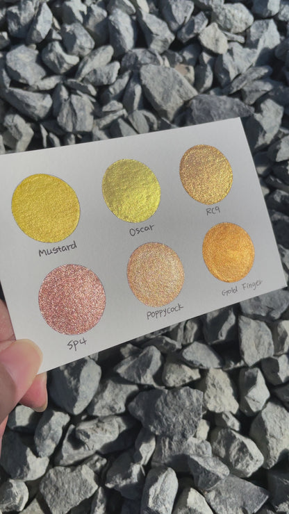 Gold set Handmade Shimmer Metallic Watercolor Paints Half