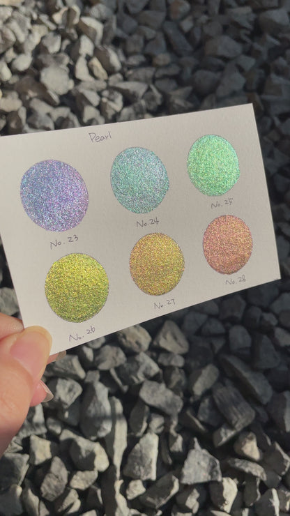 Pearl Dot Card Tester Sampler Watercolor Shimmer Glittery Paints