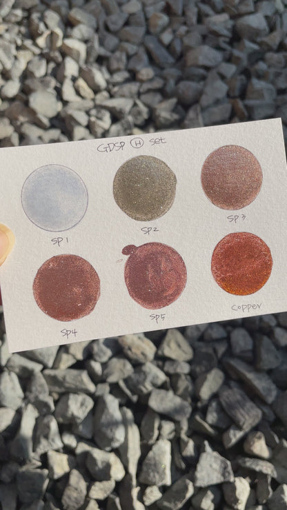 Gold sparkle set GDSP Handmade Shimmer Metallic Watercolor Paints Half