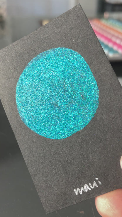 Maui Christmas Chrome Handmade Shimmer Glitter Watercolor Paint Half Pan