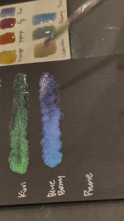 Prune purple Half pan Fruits Basket Colorshift Handmade shimmer watercolor paints