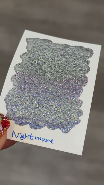 Quarter Nightmare Night Series Handmade Glittery Hologram shimmer watercolor Paint by iuilewatercolors