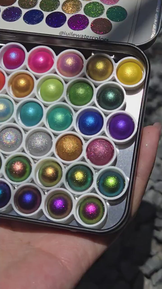 Vol.2 Magical Drop Tiny Sampler set Handmade Shimmer Hologram Color shift Chrome mica Chameleon Watercolor Paint