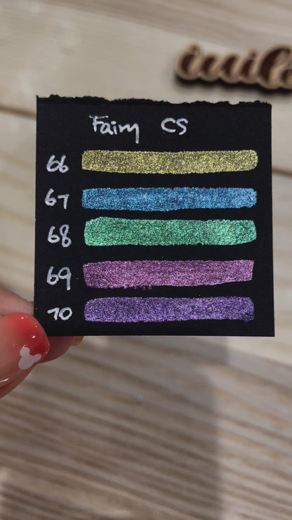 Fairy CS Dot Card Tester Sampler Watercolor Shimmer Glittery Paints