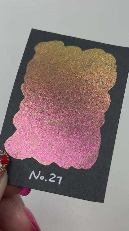 No. 27 Pearl color shift watercolor paint Half/Quarter/Mini