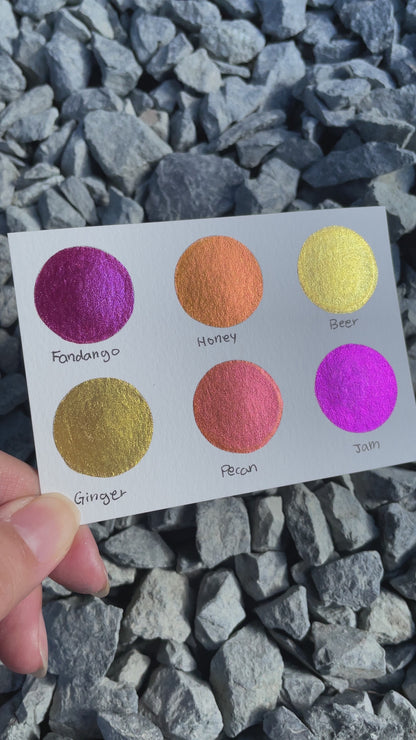 Fell in Love Set Handmade Shimmer MetallicWatercolor Paint Half By iuilewatercolors