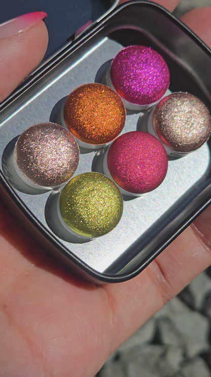 Button Winter Garden Set 2024 Christmas New Handmade Chrome Shimmer Watercolor Paints