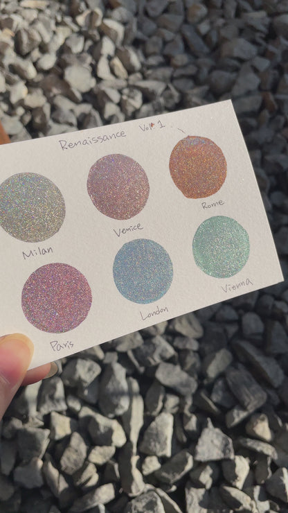 Half Renaissance series Handmade Colored Hologram Sparkle Watercolor Paint