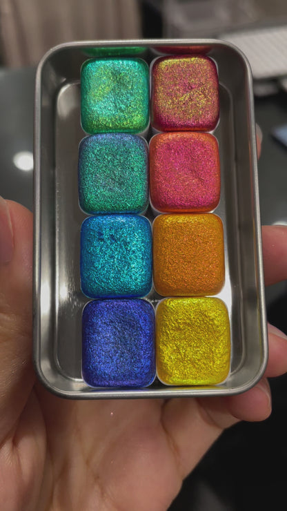 Rainbow CS quarter set handmade super color shift watercolor paints