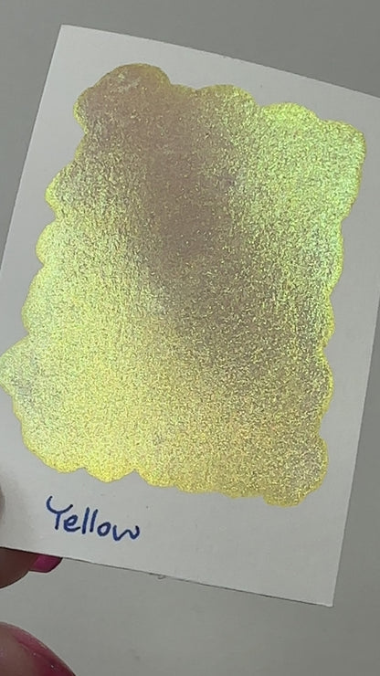 Yellow Rainbow Super Color Shift Handmade Shimmer Watercolor Paint