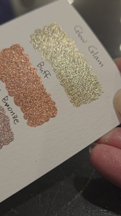 Glow Glam Christmas Set Metallic Chrome Shimmer Handmade Watercolor Paints by iuilewatercolors